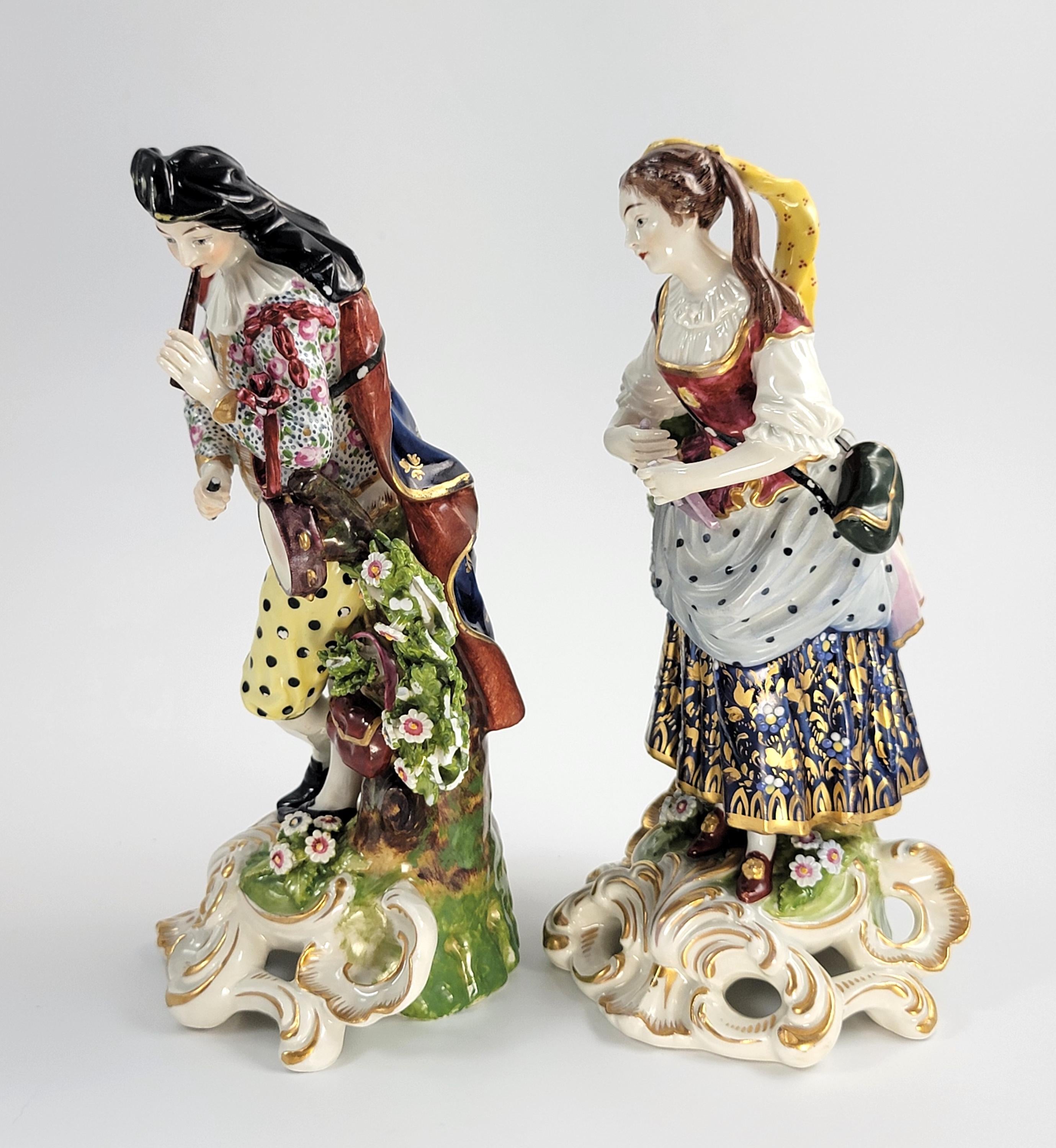 Samson Porcelain Musician Figures, Pair, Paris, After Derby, c.1880