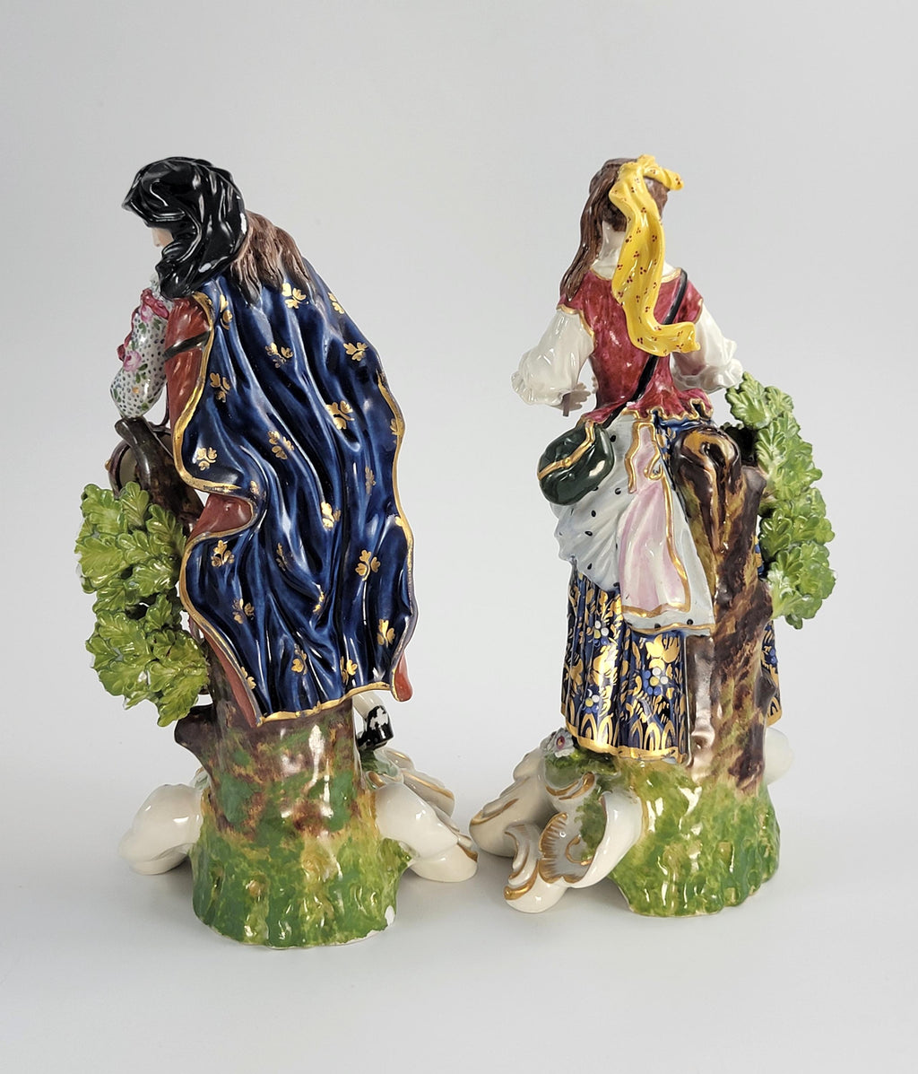 Samson Porcelain Musician Figures, Pair, Paris, After Derby, c.1880
