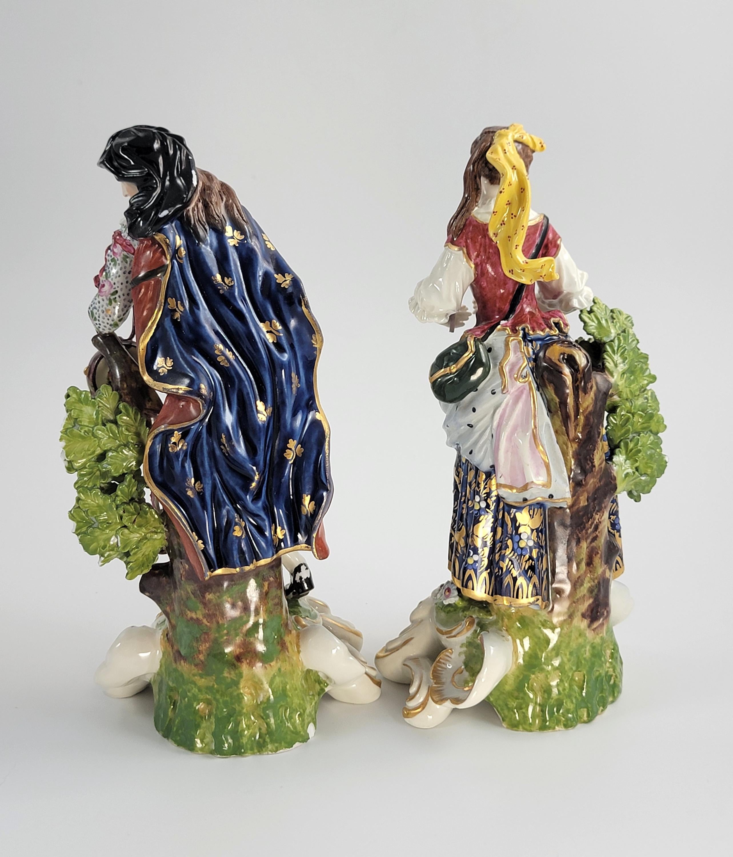 Samson Porcelain Musician Figures, Pair, Paris, After Derby, c.1880