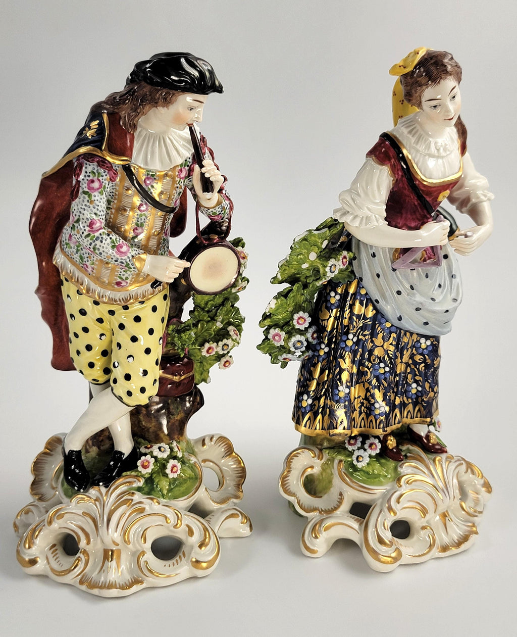 Samson Porcelain Musician Figures, Pair, Paris, After Derby, c.1880