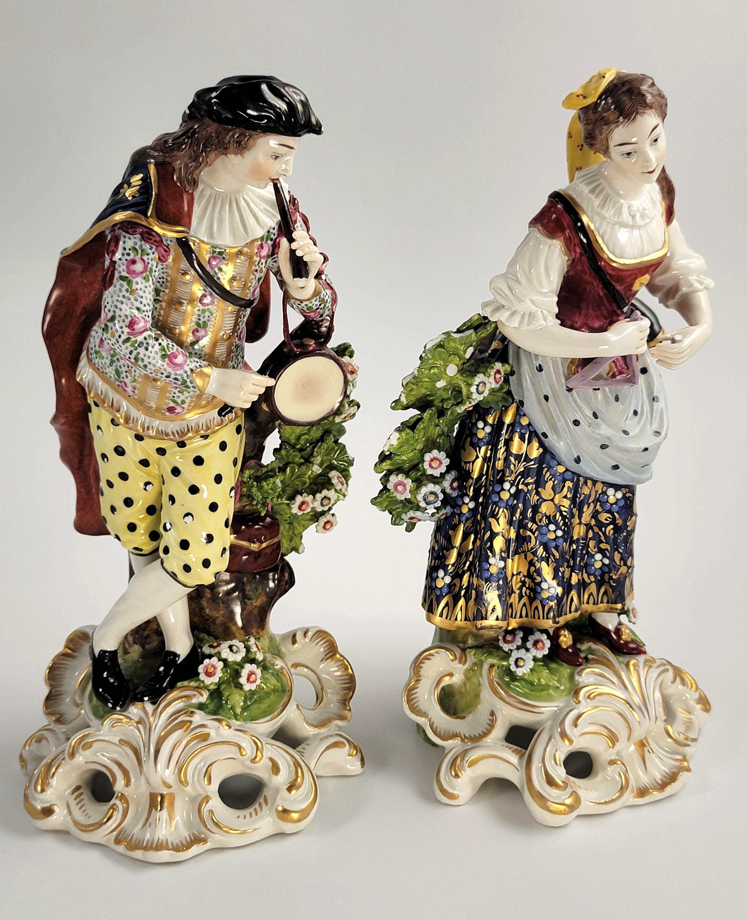 Samson Porcelain Musician Figures, Pair, Paris, After Derby, c.1880
