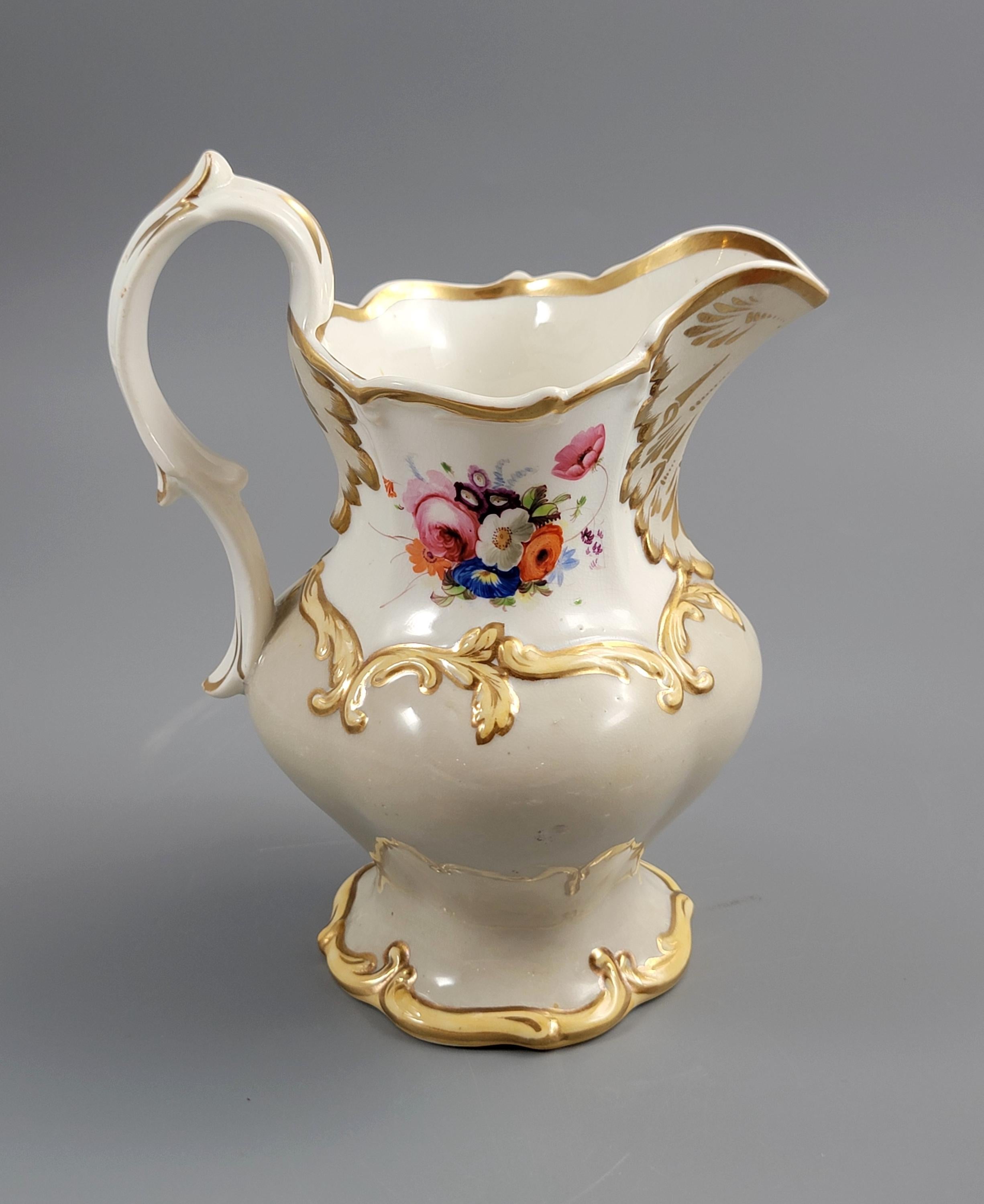 Antique English Porcelain Jug by Rockingham, Model 8376, c.1830