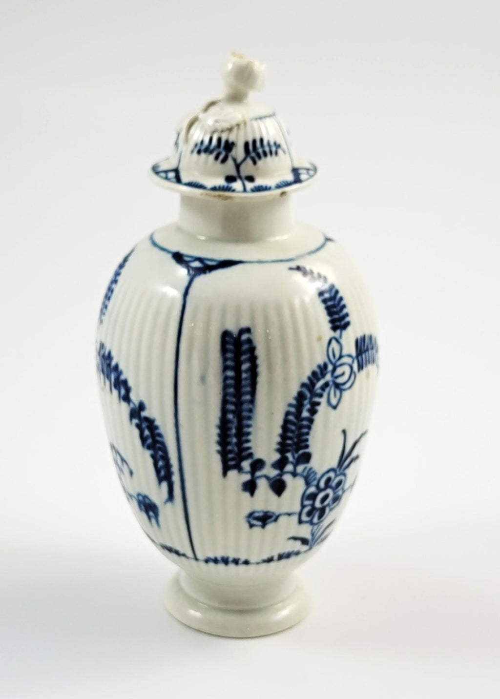 Worcester Tea Canister, c.1775, English Blue and White Porcelain, First Period