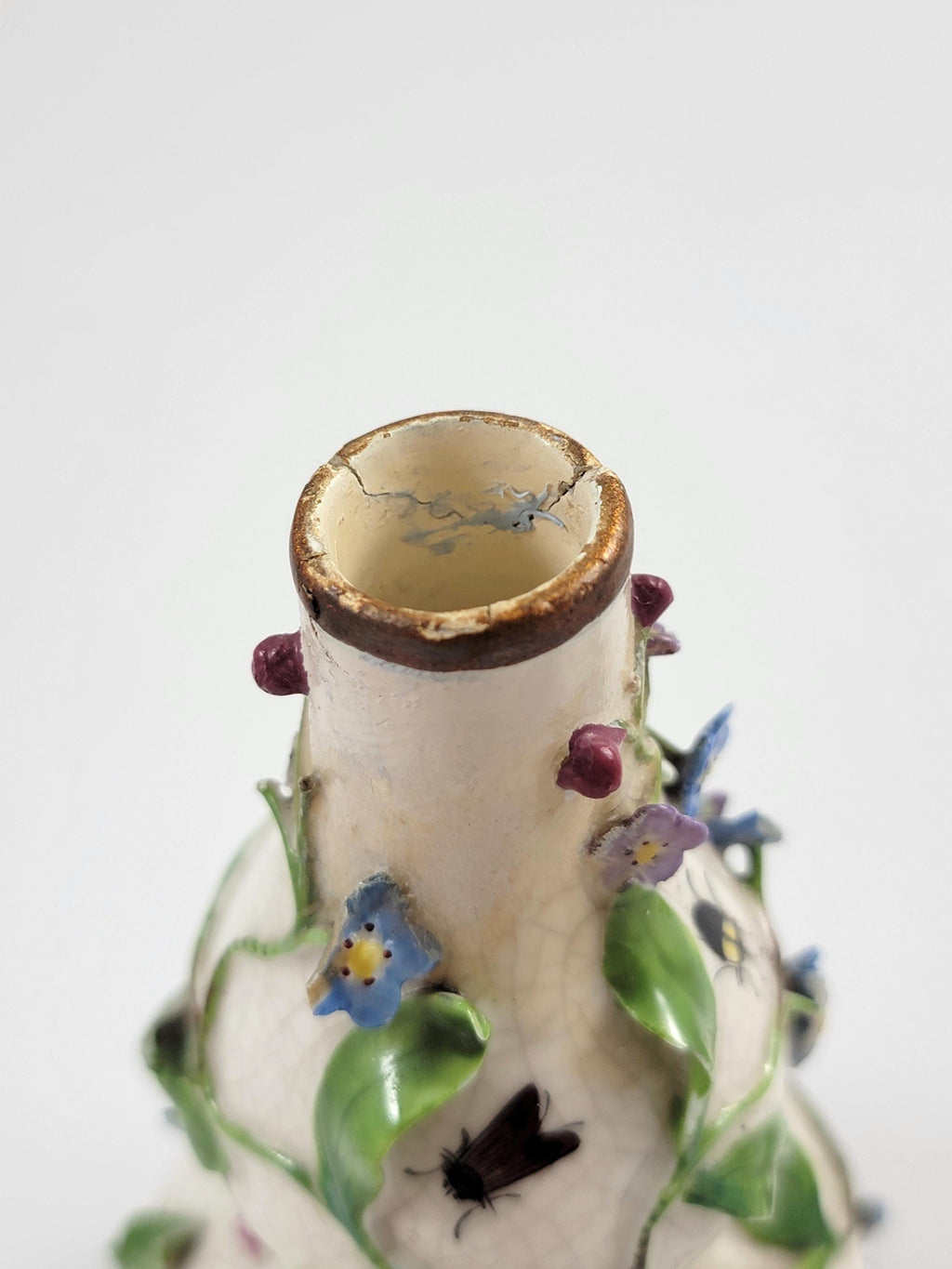 Forget-me-not Gourd-Form Porcelain Scent Bottle, Meissen or Dresden, c.1850