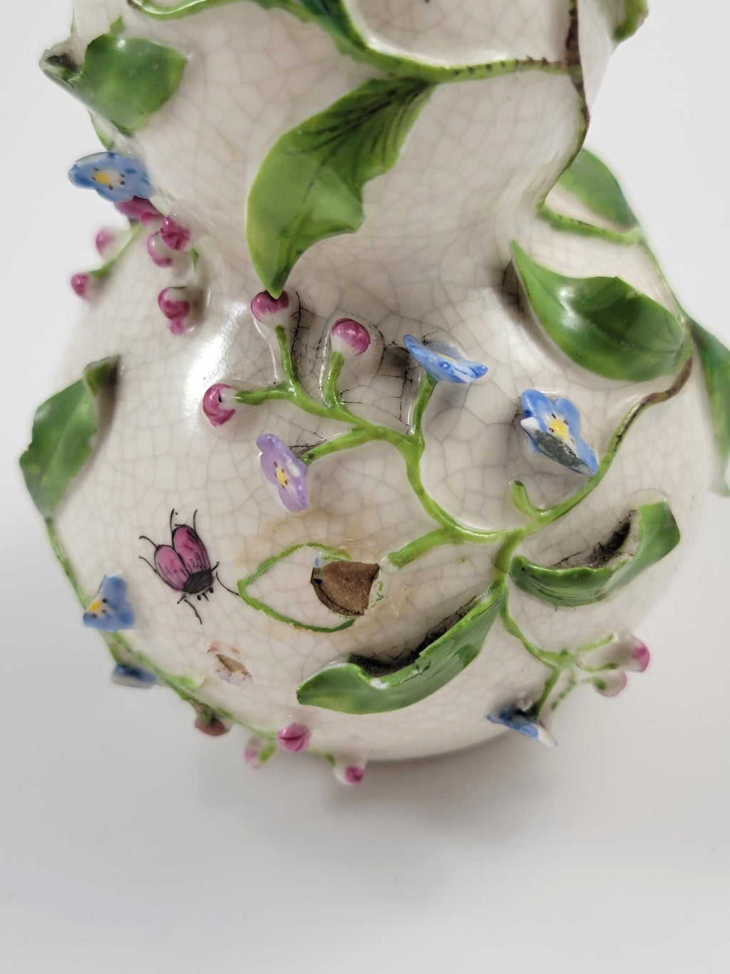 Forget-me-not Gourd-Form Porcelain Scent Bottle, Meissen or Dresden, c.1850