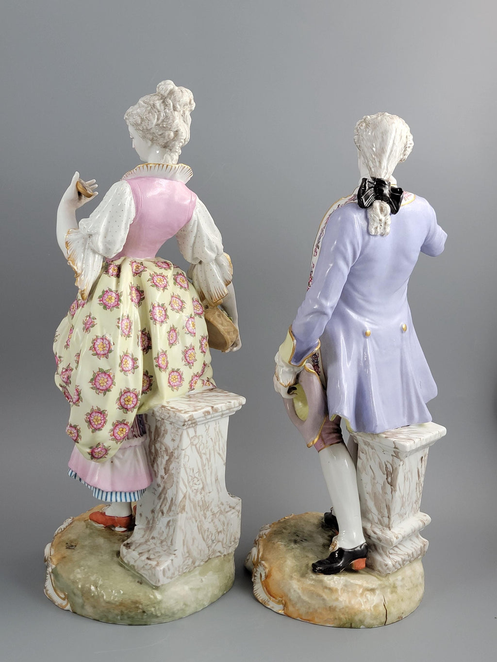 Rare 18th Century German Porcelain Figures: Rococo Style Pair