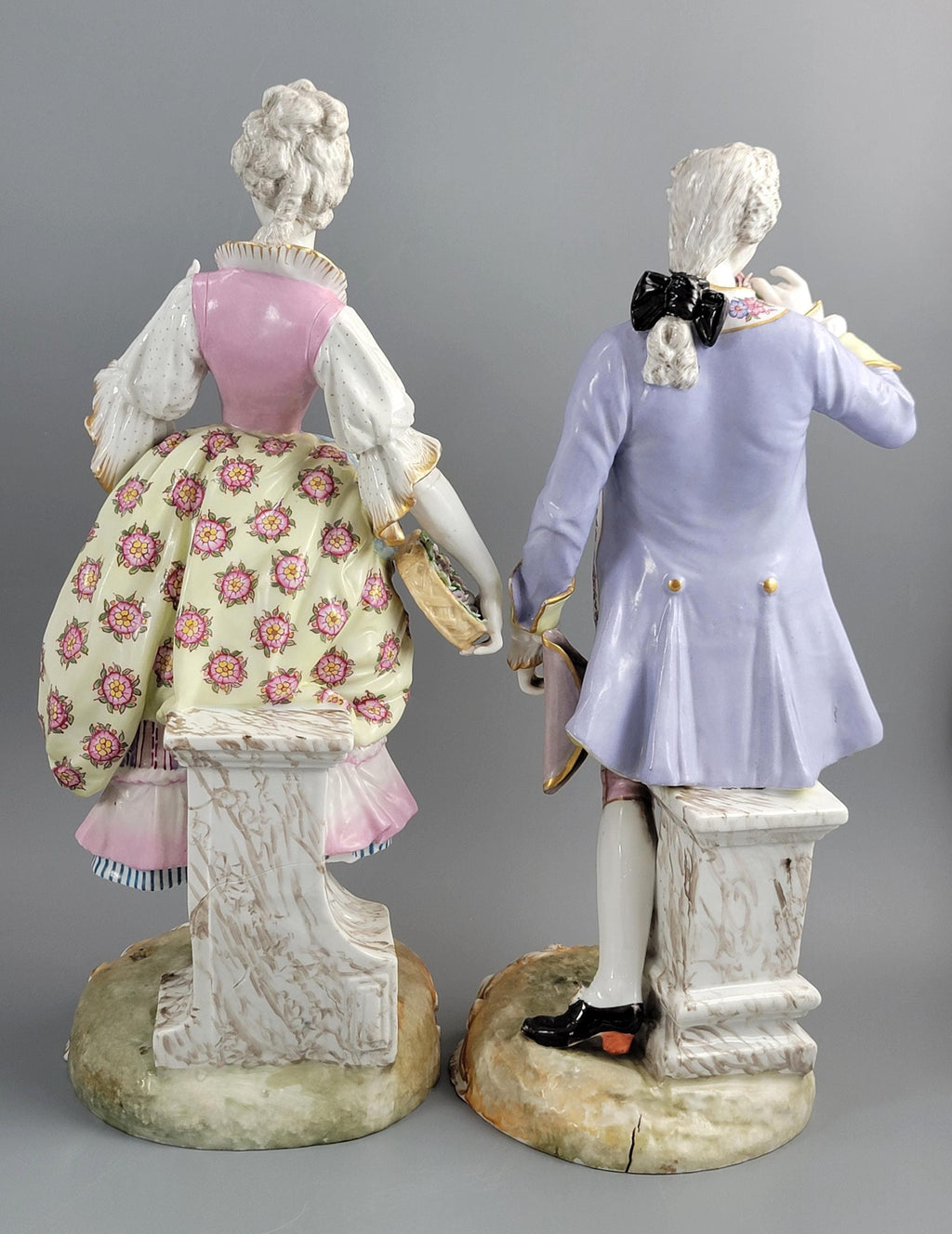 Rare 18th Century German Porcelain Figures: Rococo Style Pair