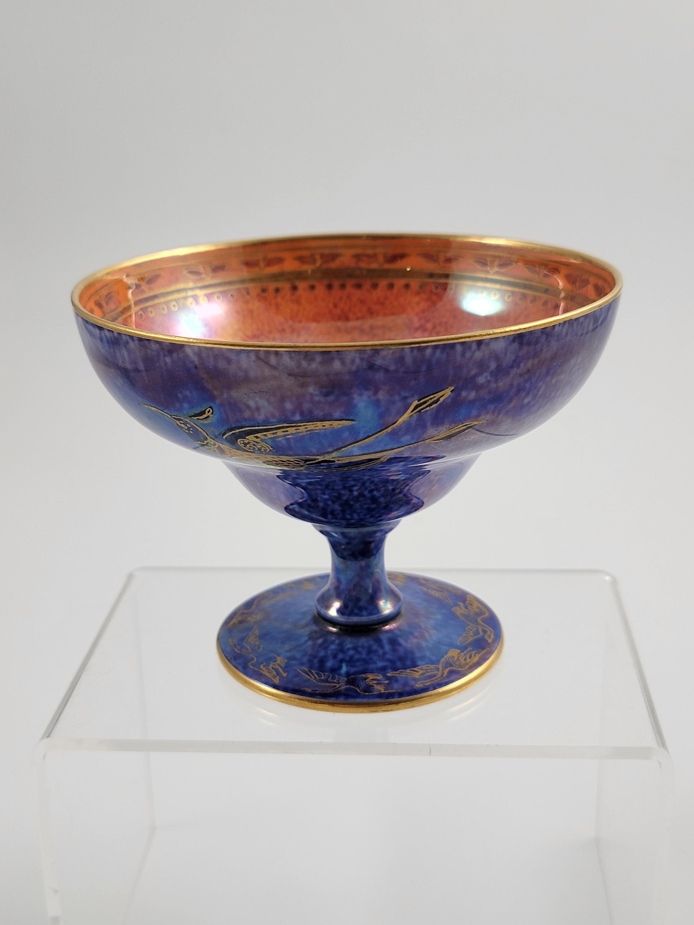 Makeig-Jones Wedgwood Lustre Melba Cup, Hummingbird & Geese, Z5294, c.1915