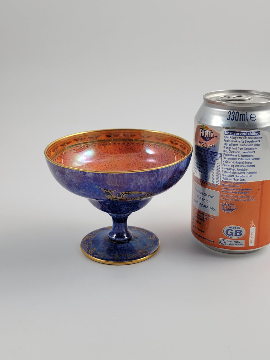 Makeig-Jones Wedgwood Lustre Melba Cup, Hummingbird & Geese, Z5294, c.1915