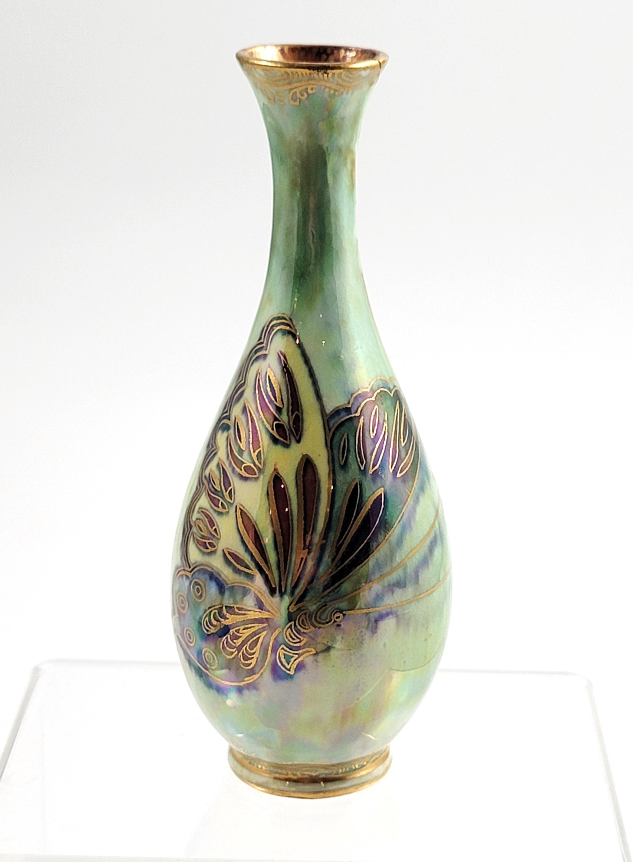 Makeig-Jones Wedgwood Lustre Vase Z4832, Butterflies, Rare