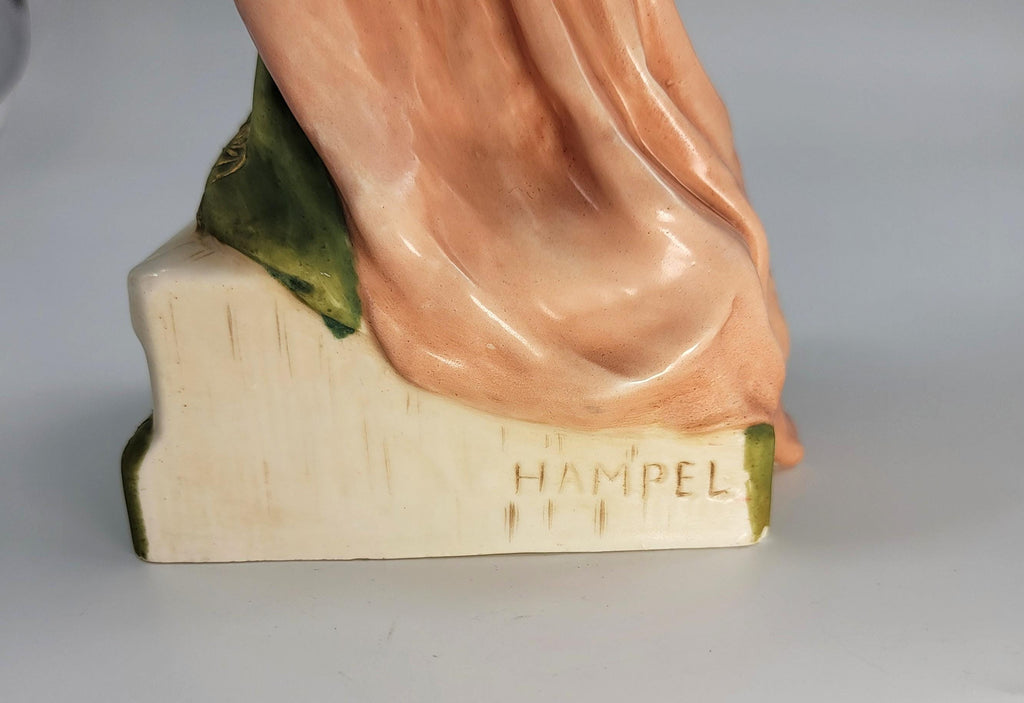 Antique Porcelain Pair Eichwald Royal Dux 1905 Pan Flute Mandolin Signed Hampel