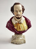 Antique Staffordshire Shakespeare Bust, c.1800, Glazed Earthenware, English Regency Pottery, Literary Collectible