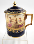 Royal Vienna Porcelain Chocolate Cup, c.1880, Cobalt and Moriage Enamel