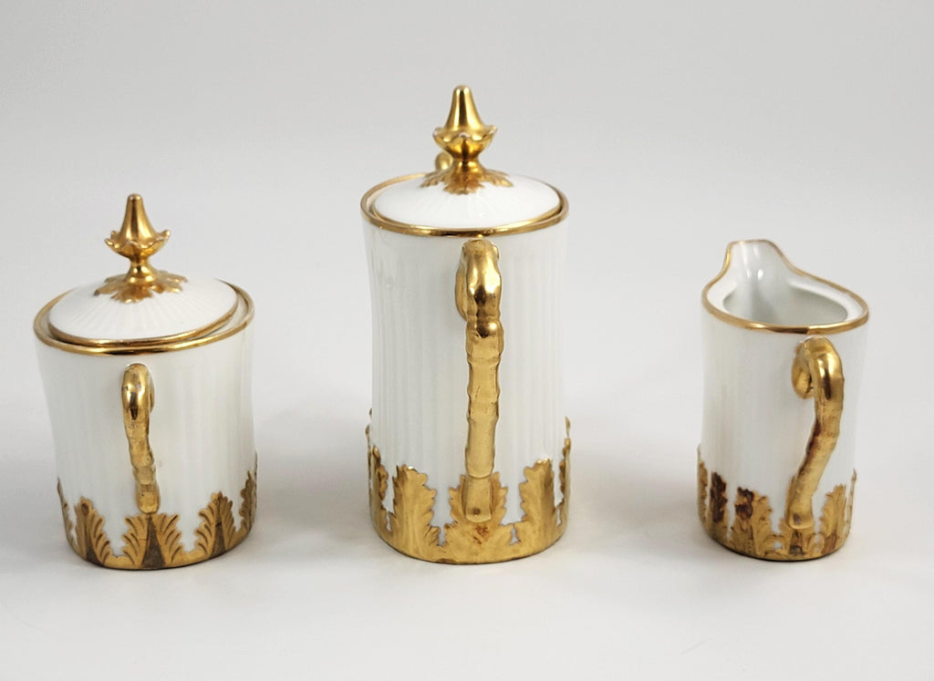 Antique Limoges Coffee Set: Ahrenfeldt & Asalvary French Porcelain, c.1895