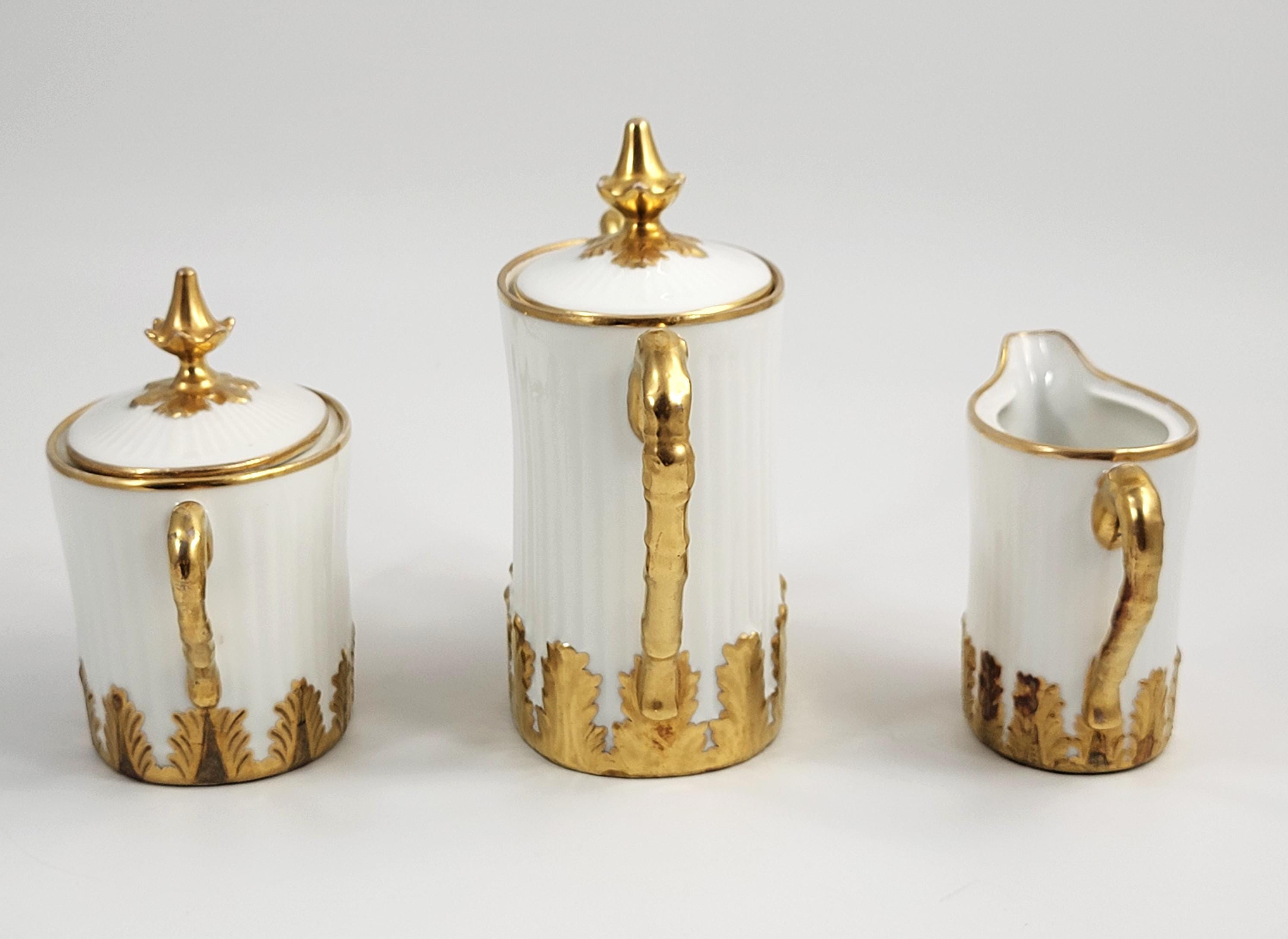 Antique Limoges Coffee Set: Ahrenfeldt & Asalvary French Porcelain, c.1895