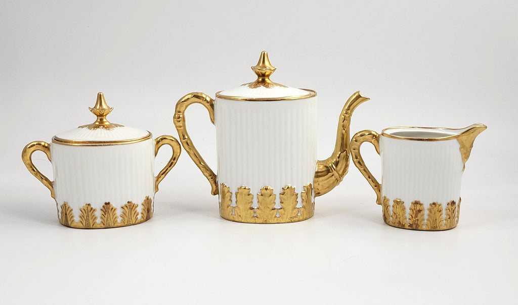 Antique Limoges Coffee Set: Ahrenfeldt & Asalvary French Porcelain, c.1895