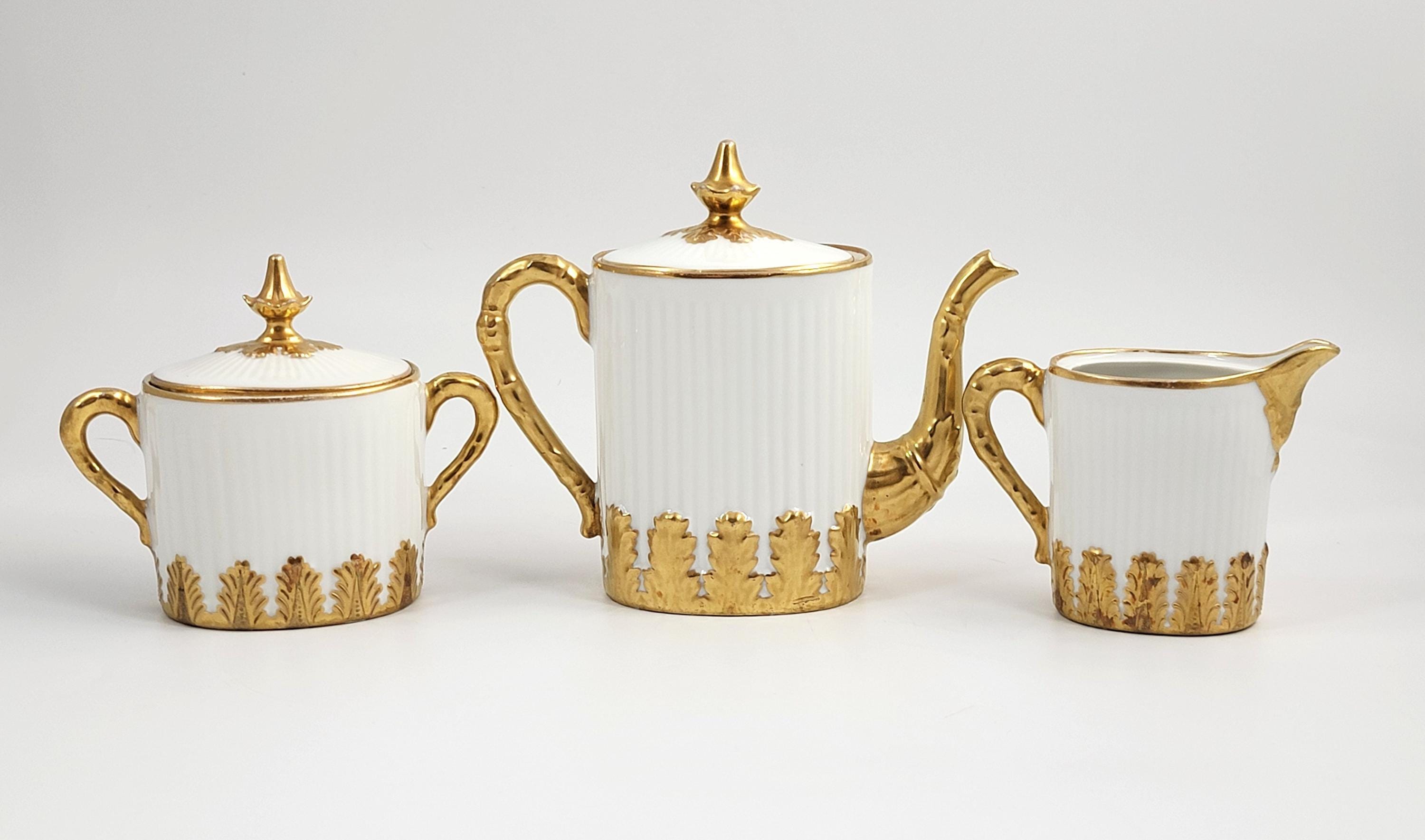 Antique Limoges Coffee Set: Ahrenfeldt & Asalvary French Porcelain, c.1895