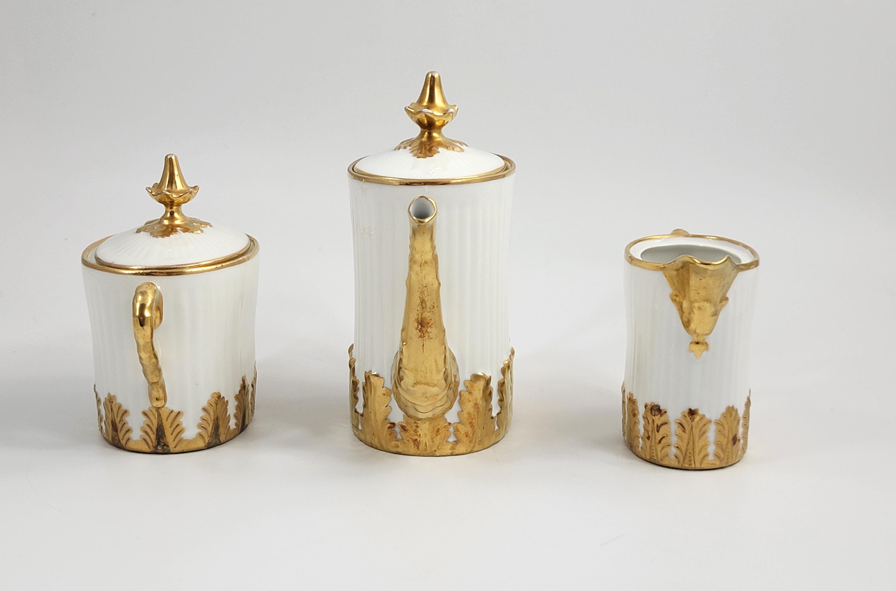 Antique Limoges Coffee Set: Ahrenfeldt & Asalvary French Porcelain, c.1895