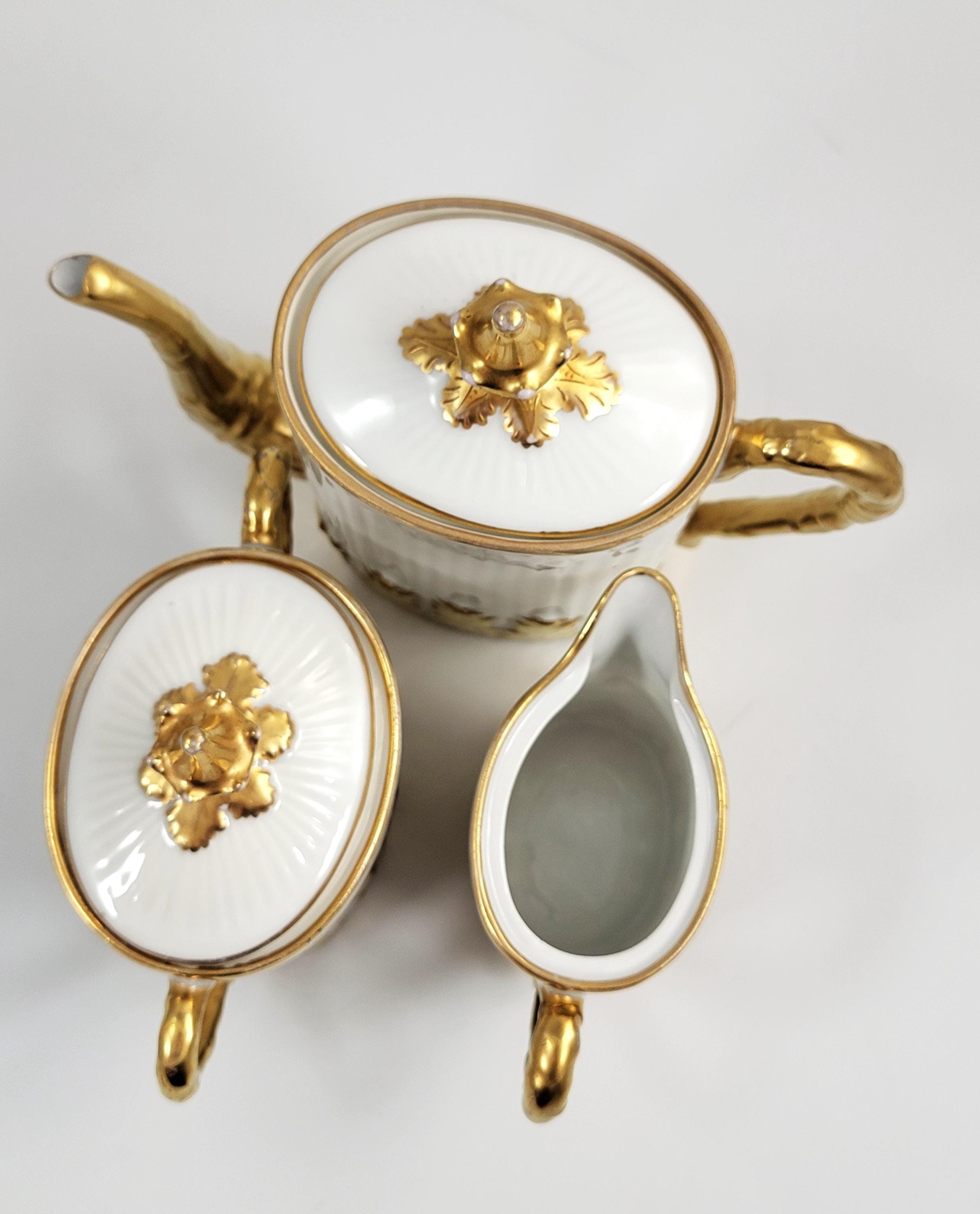 Antique Limoges Coffee Set: Ahrenfeldt & Asalvary French Porcelain, c.1895