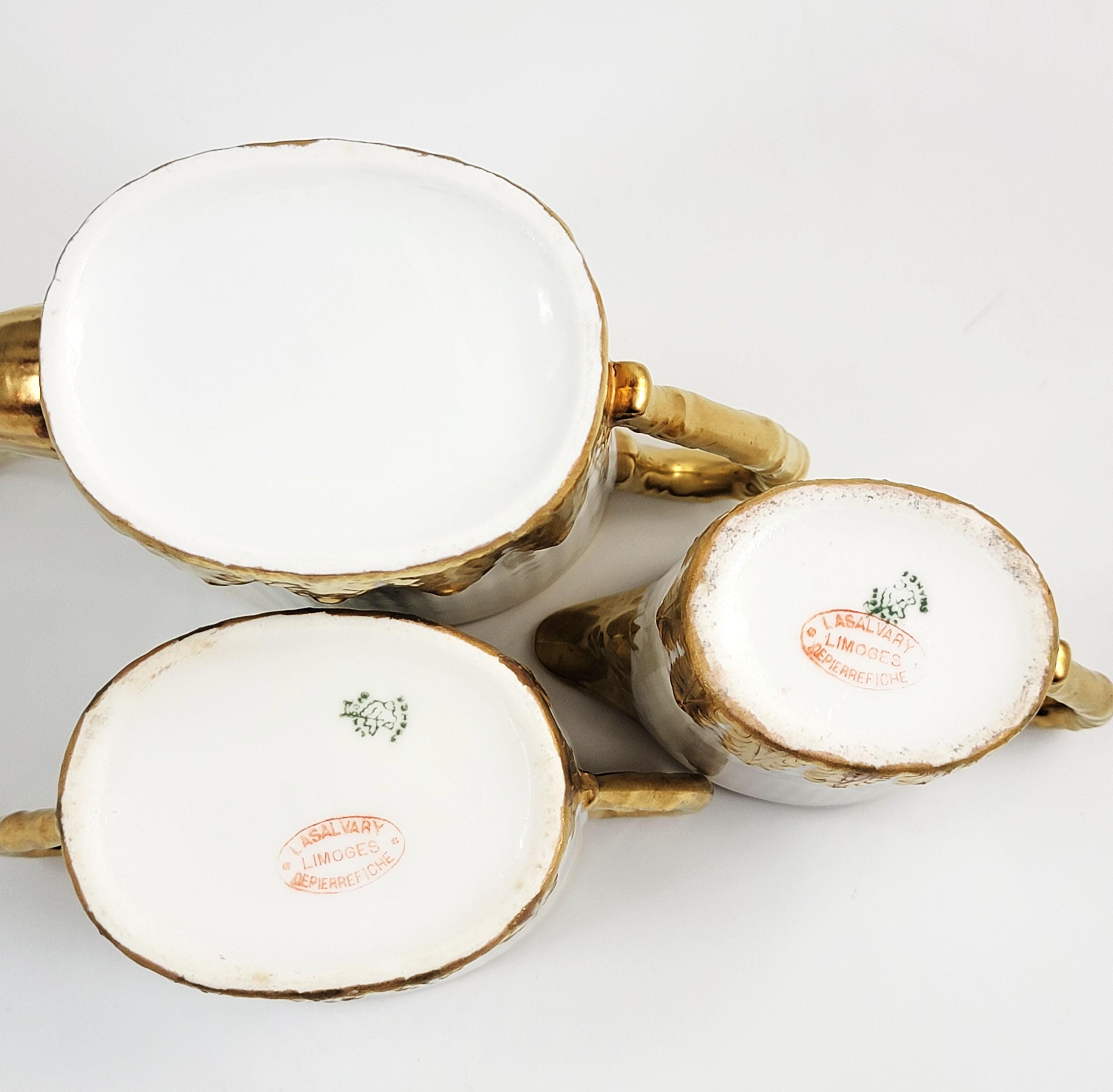 Antique Limoges Coffee Set: Ahrenfeldt & Asalvary French Porcelain, c.1895