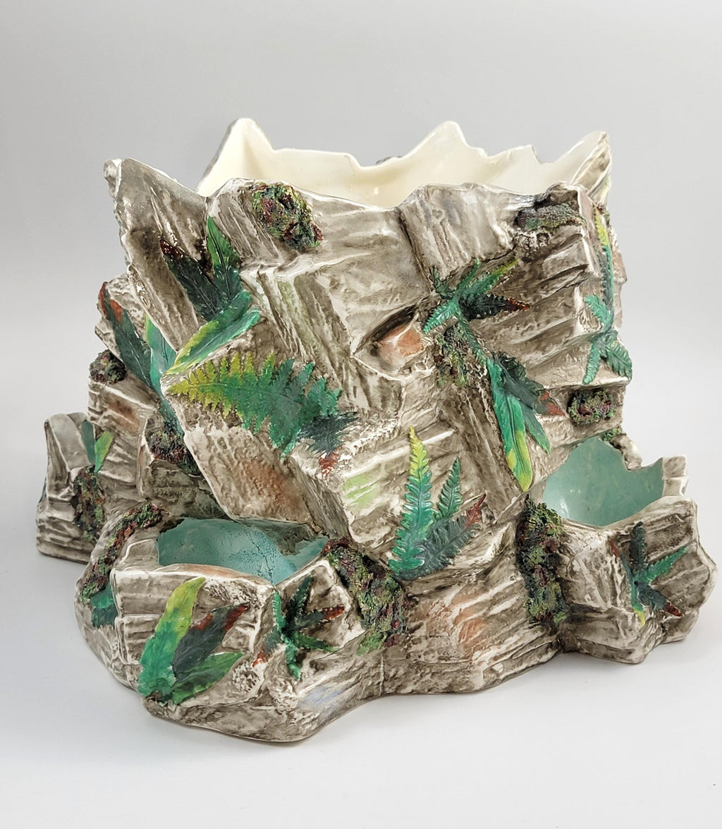 Royal Worcester Majolica Fern Rockwork Jardiniere, England, c.1866, Rare Victorian