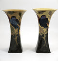 Antique Rozenburg Art Nouveau Vases: Birds & Flowers, Eggshell Glaze, c.1900