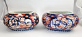 Antique Japanese Imari Jardinieres, Matching Oval Pair, Meiji Period, Arita, Blue Red, 1880