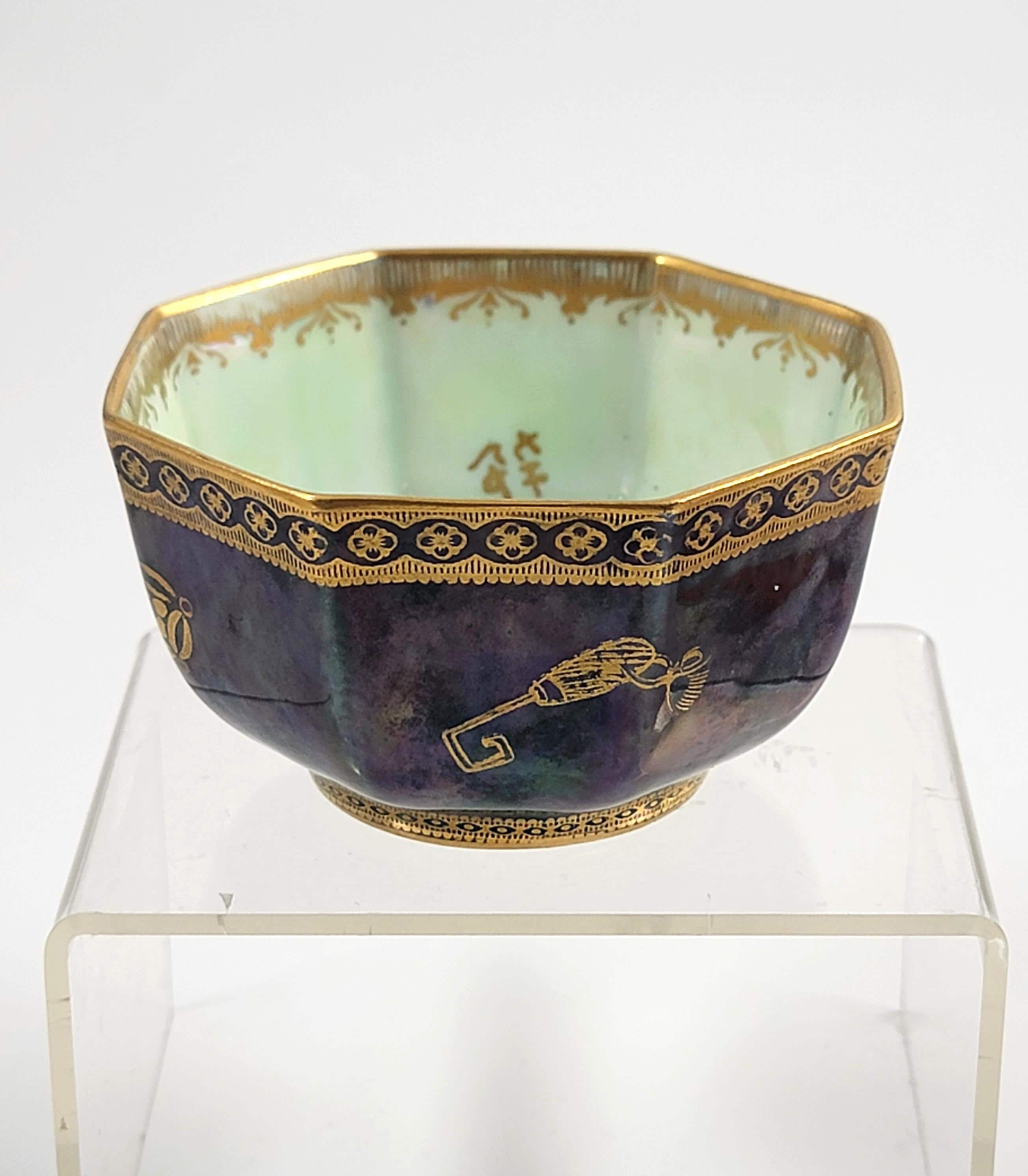 Rare Wedgwood Fairyland Lustre Octagonal Bowl by Daisy Makeig-Jones, c.1915