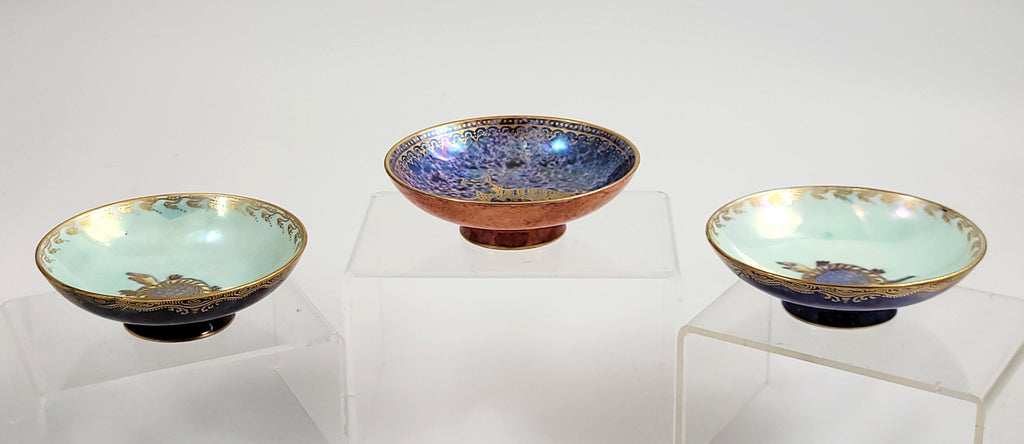 Rare Wedgwood Lustre Set of Three Miniature Bowls, Daisy Makeig-Jones, c.1915