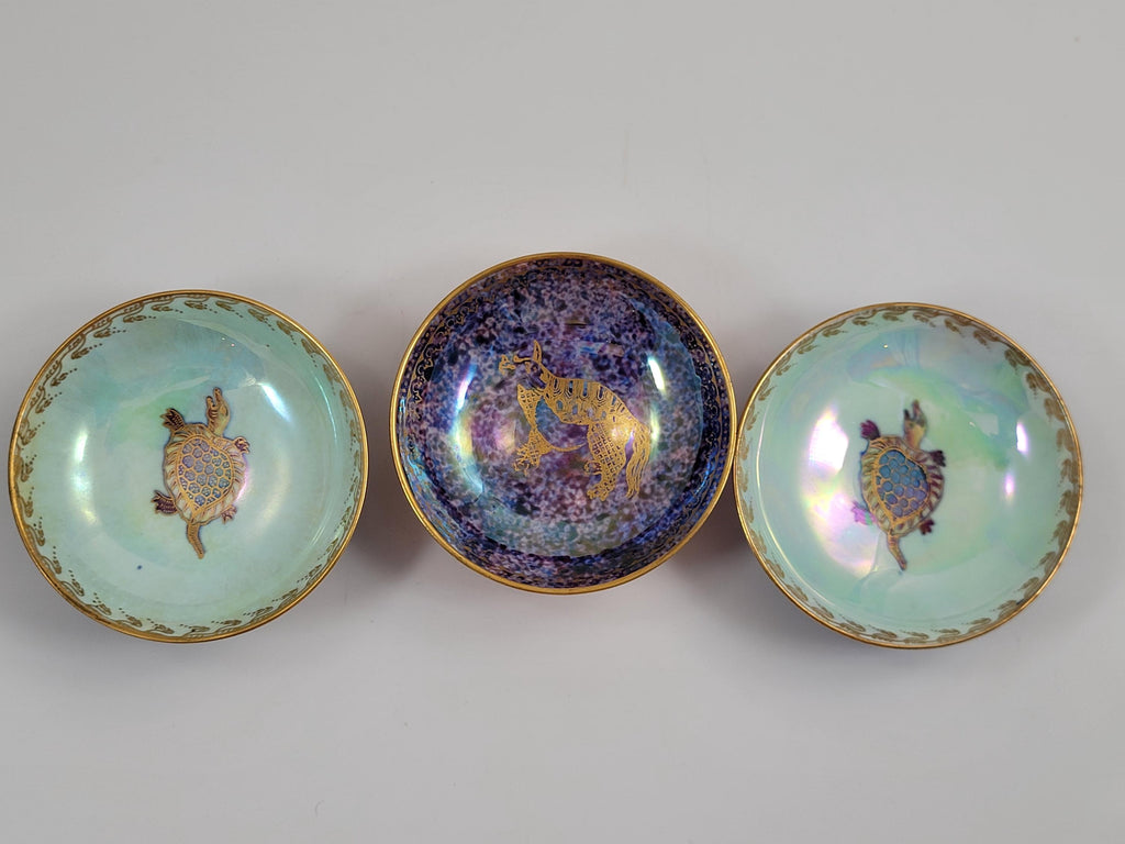 Rare Wedgwood Lustre Set of Three Miniature Bowls, Daisy Makeig-Jones, c.1915