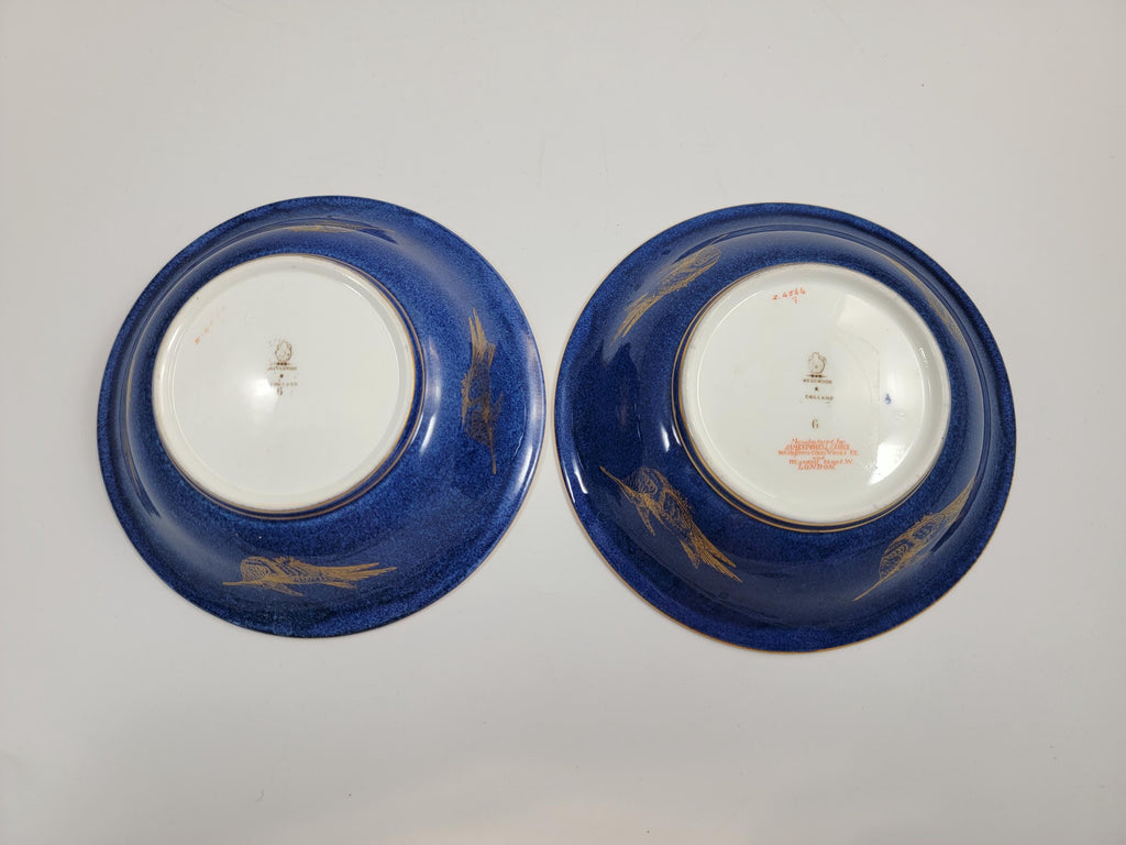 Rare Wedgwood Blue Lustre Owl Bowls by Daisy Makeig-Jones, Z4564, c.1915