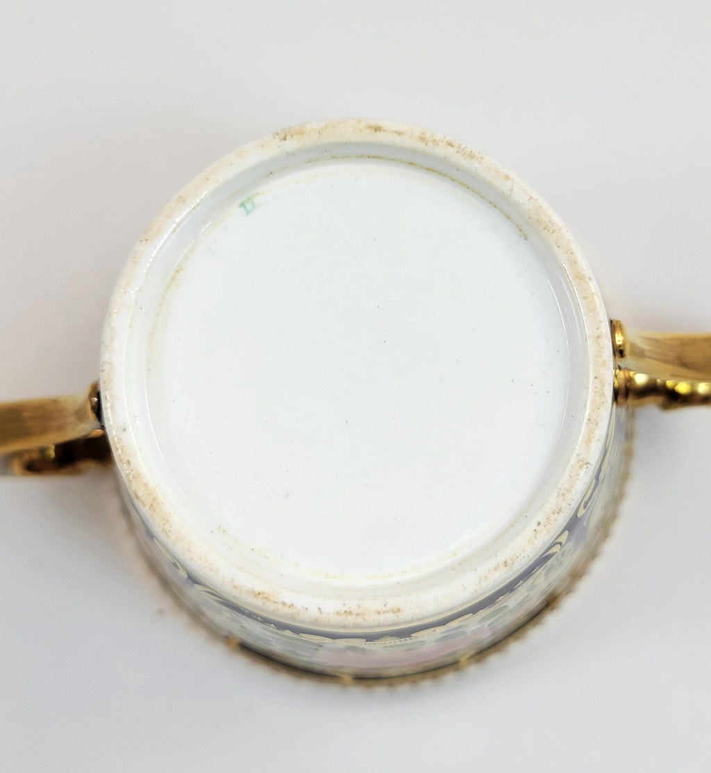 Spode Imari Porcelain Chocolate Cup & Cover, Rare Pearl Border, Hand Painted c. 1815