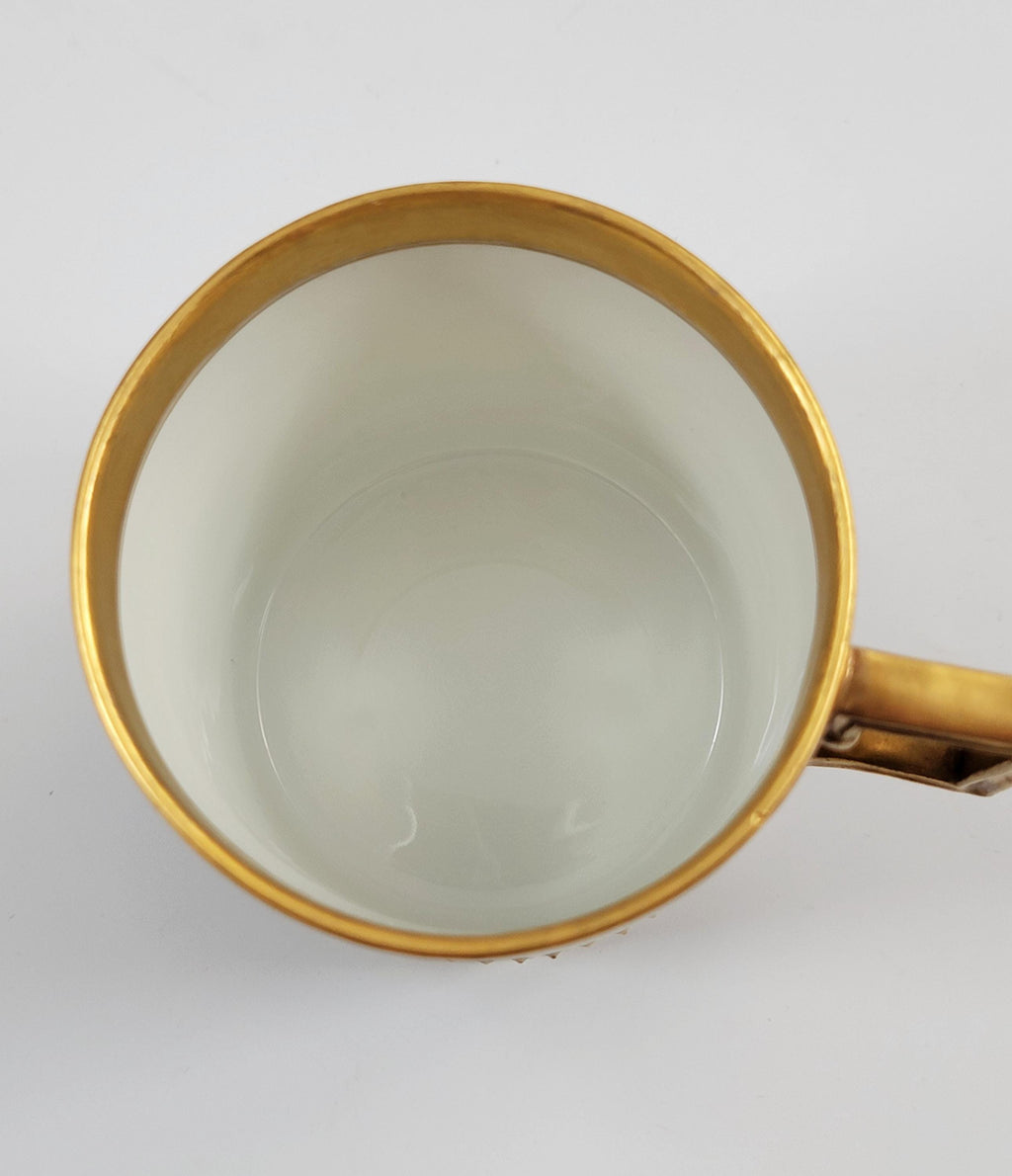 Royal Vienna Porcelain Chocolate Cup, c.1880, Cobalt and Moriage Enamel