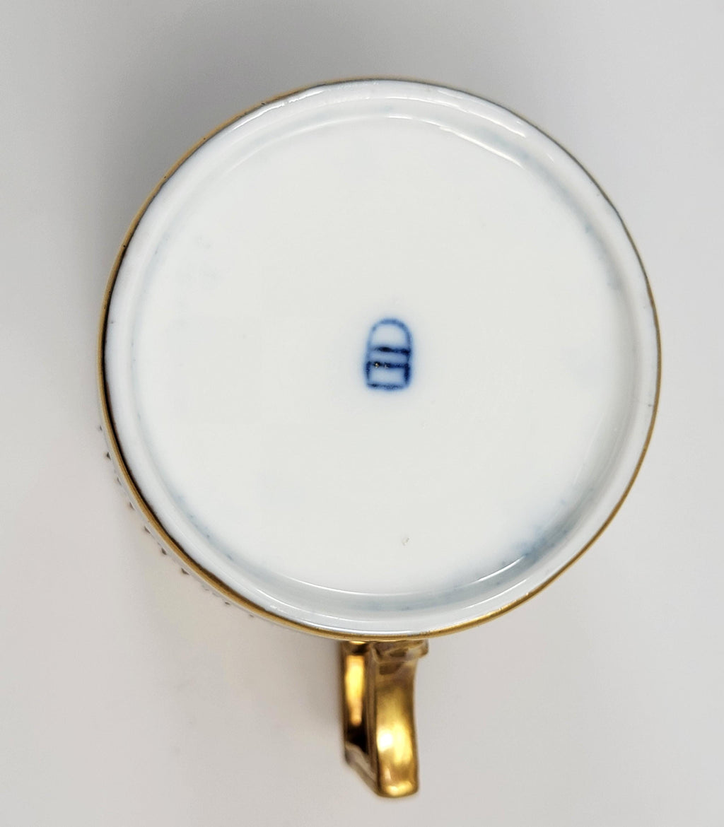 Royal Vienna Porcelain Chocolate Cup, c.1880, Cobalt and Moriage Enamel