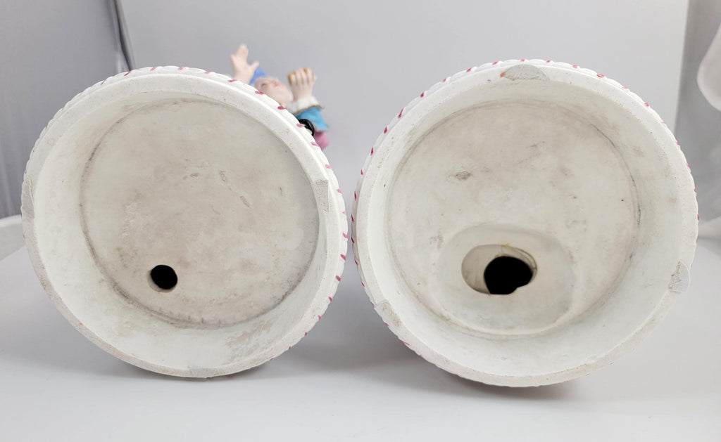Large Antique French Biscuit Porcelain Figures, CHANTILLY Mark, Vion & Baury Style, 19th Century