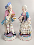 Large Antique French Biscuit Porcelain Figures, CHANTILLY Mark, Vion & Baury Style, 19th Century