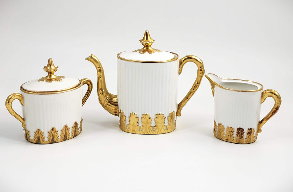 Antique Limoges Coffee Set: Ahrenfeldt & Asalvary French Porcelain, c.1895