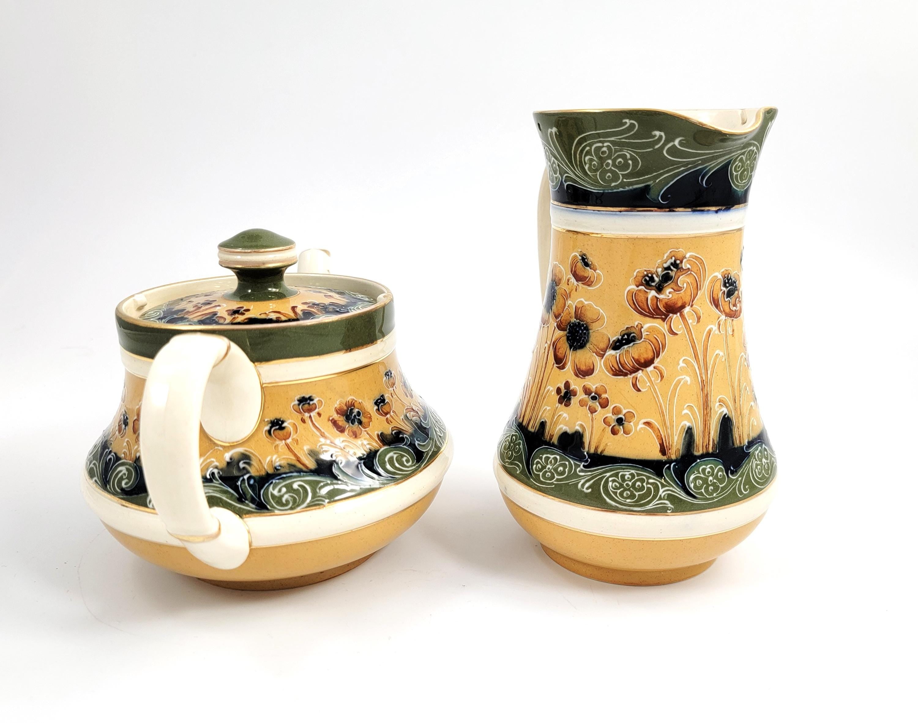 William Moorcroft for Macintyre, Early Art Nouveau Florian Ware Tea Service, 1902