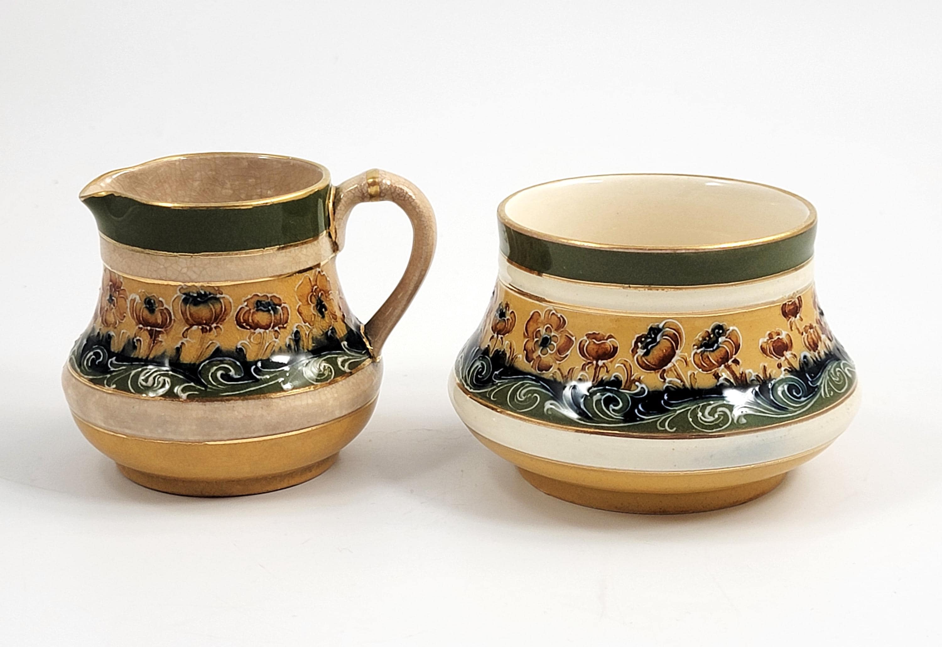 William Moorcroft for Macintyre, Early Art Nouveau Florian Ware Tea Service, 1902