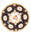 Royal Worcester cobalt cabinet plate, hand-painted florals, heavy gilt, 1903