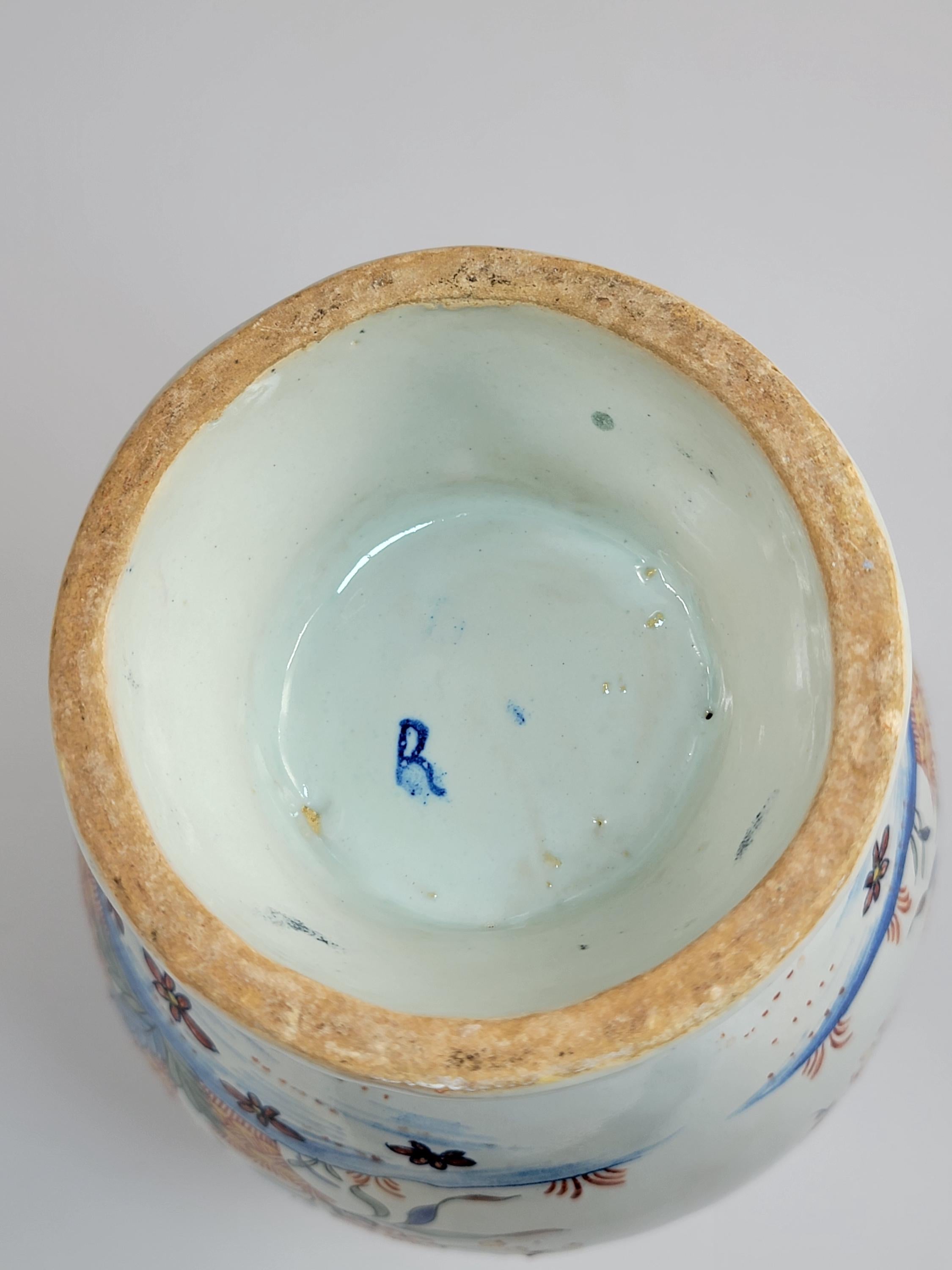 Brussels Faience Jug with Mask Spout, Haie Fleurie, c.1760–1790