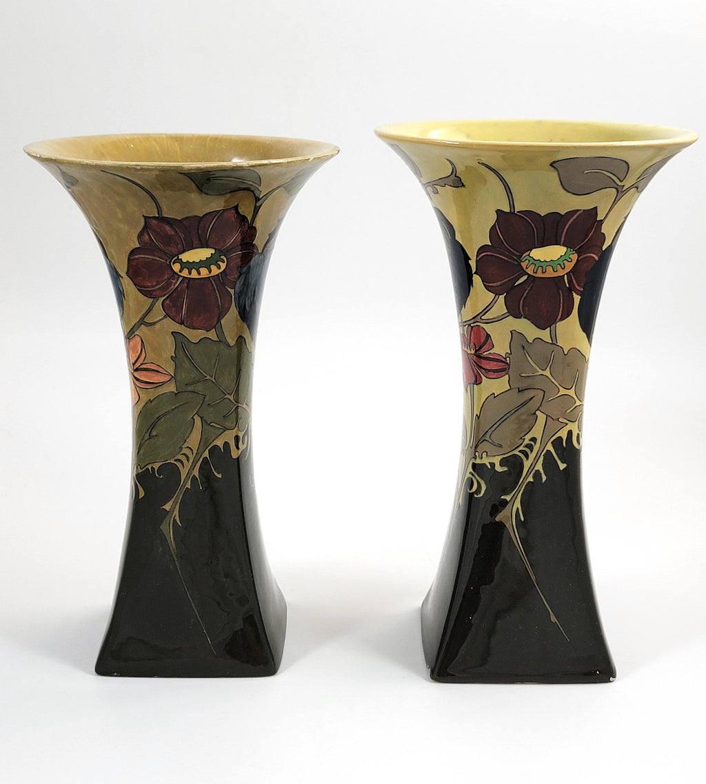 Antique Rozenburg Art Nouveau Vases: Birds & Flowers, Eggshell Glaze, c.1900