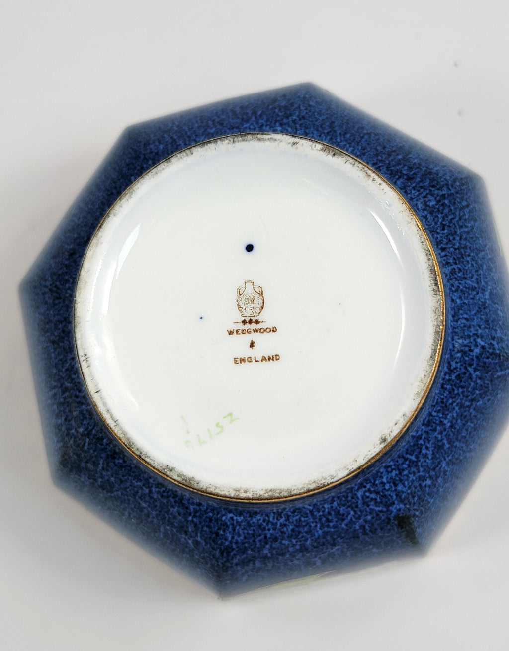 Rare Wedgwood Lustre Bowl: Lily of the Valley, Powder Blue, Antique Porcelain c.1917