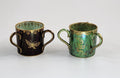 Rare Wedgwood Lustre Pair of Three-Handled Loving Mugs, Daisy Makeig-Jones, c.1915