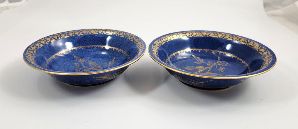 Rare Wedgwood Blue Lustre Owl Bowls by Daisy Makeig-Jones, Z4564, c.1915