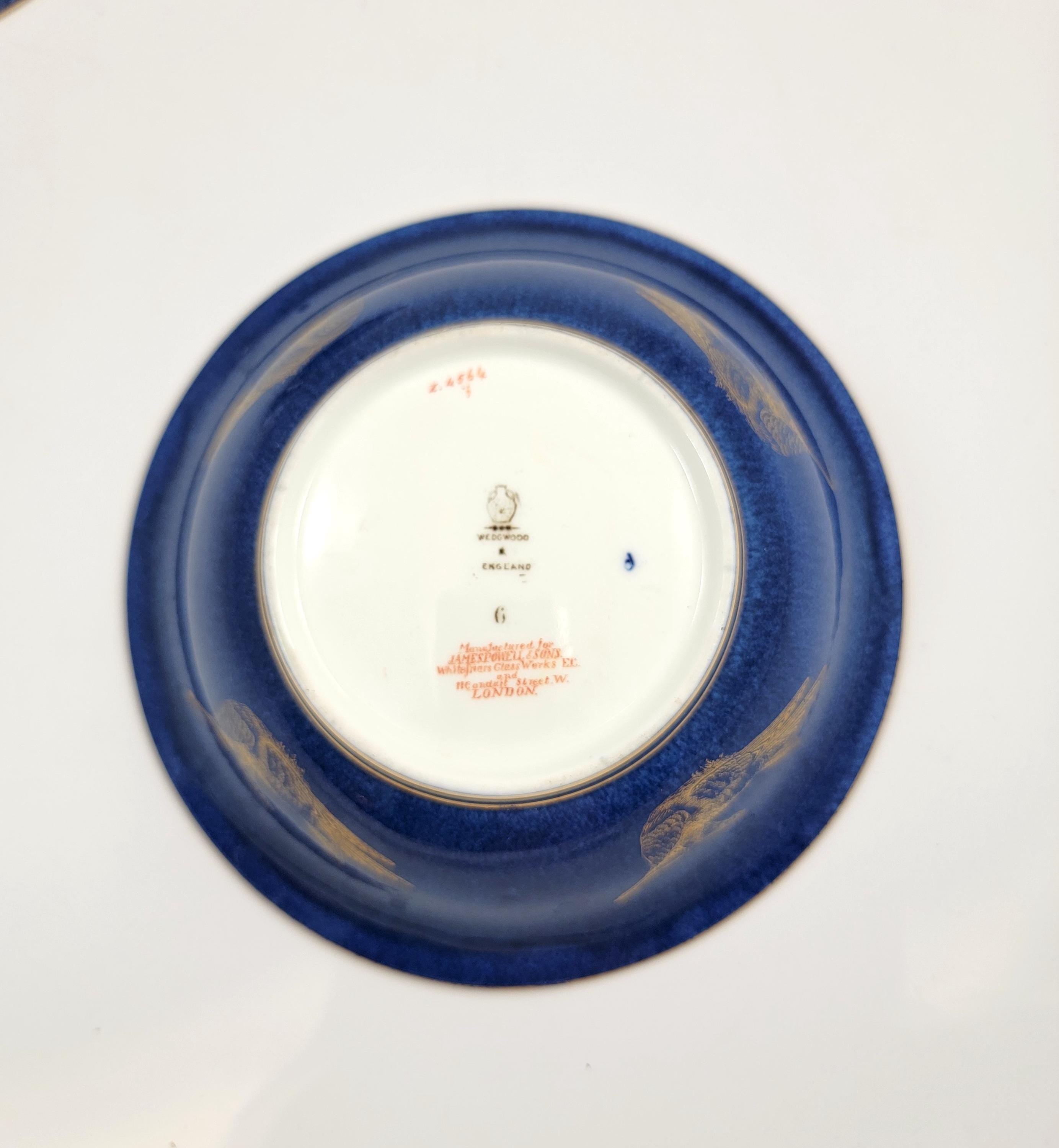 Rare Wedgwood Blue Lustre Owl Bowls by Daisy Makeig-Jones, Z4564, c.1915