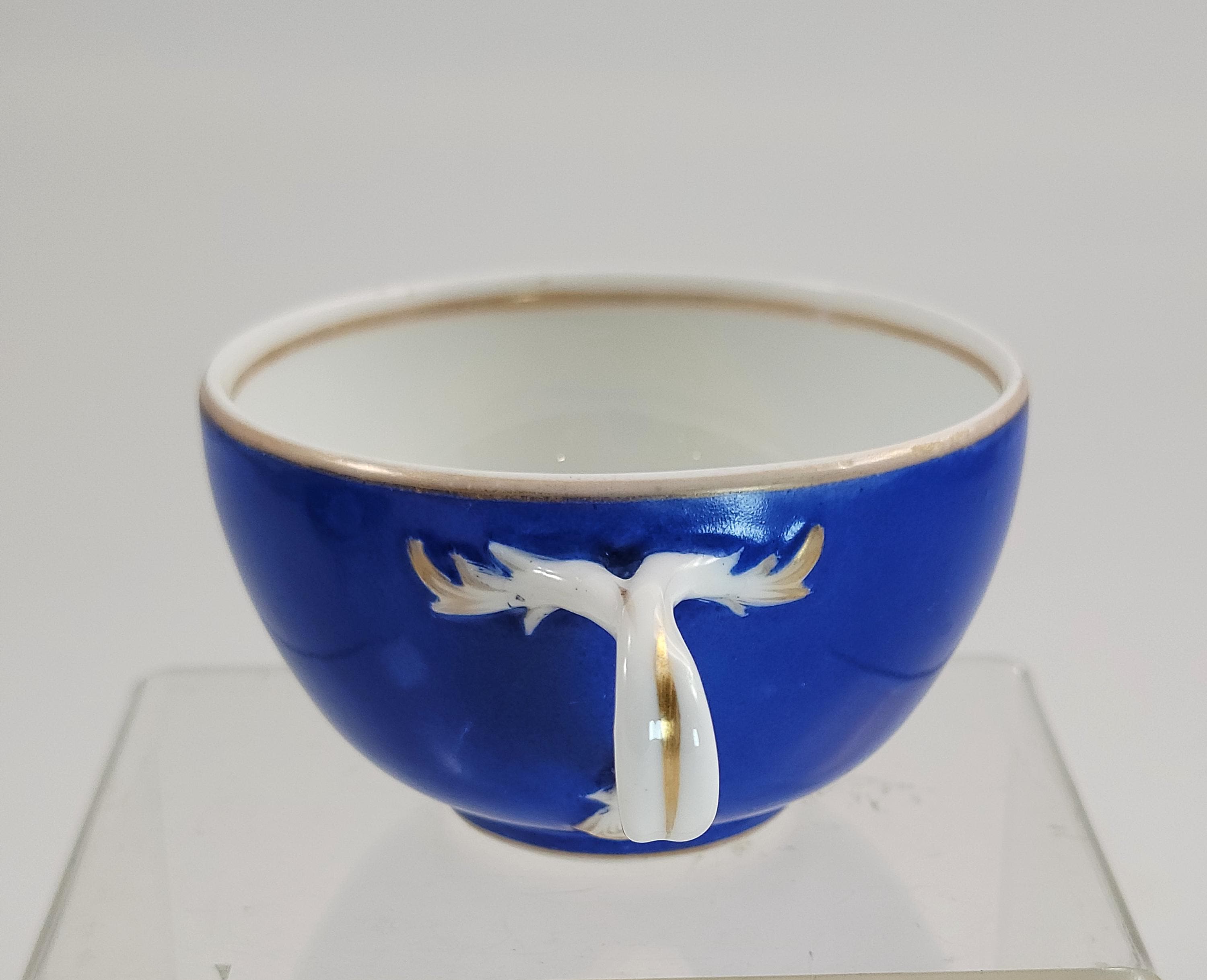 Antique Gardner Russian Porcelain Tea Cup and Saucer,  c.1880