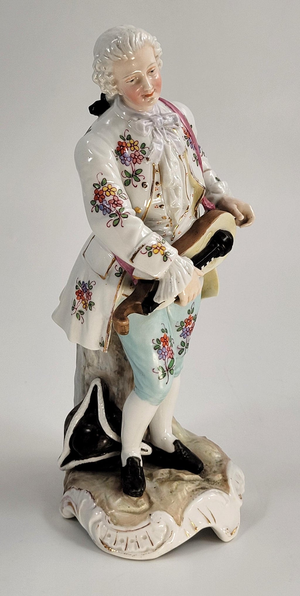Samson Paris Porcelain Gallant with Hurdy-Gurdy, Dresden Style, c.1880