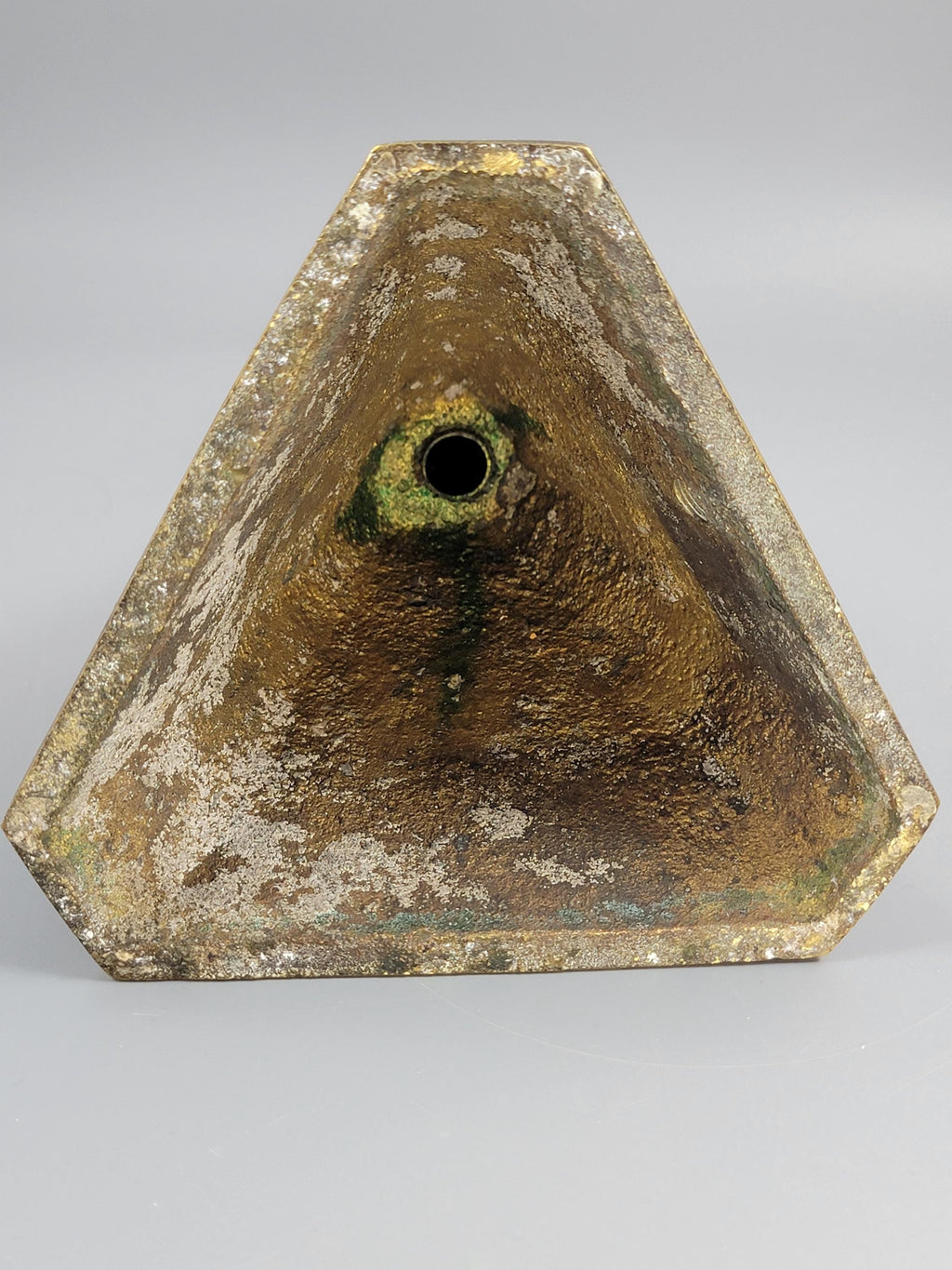 Qajar Persian Engraved Brass Candlestick, c.1880, Large Hand Work