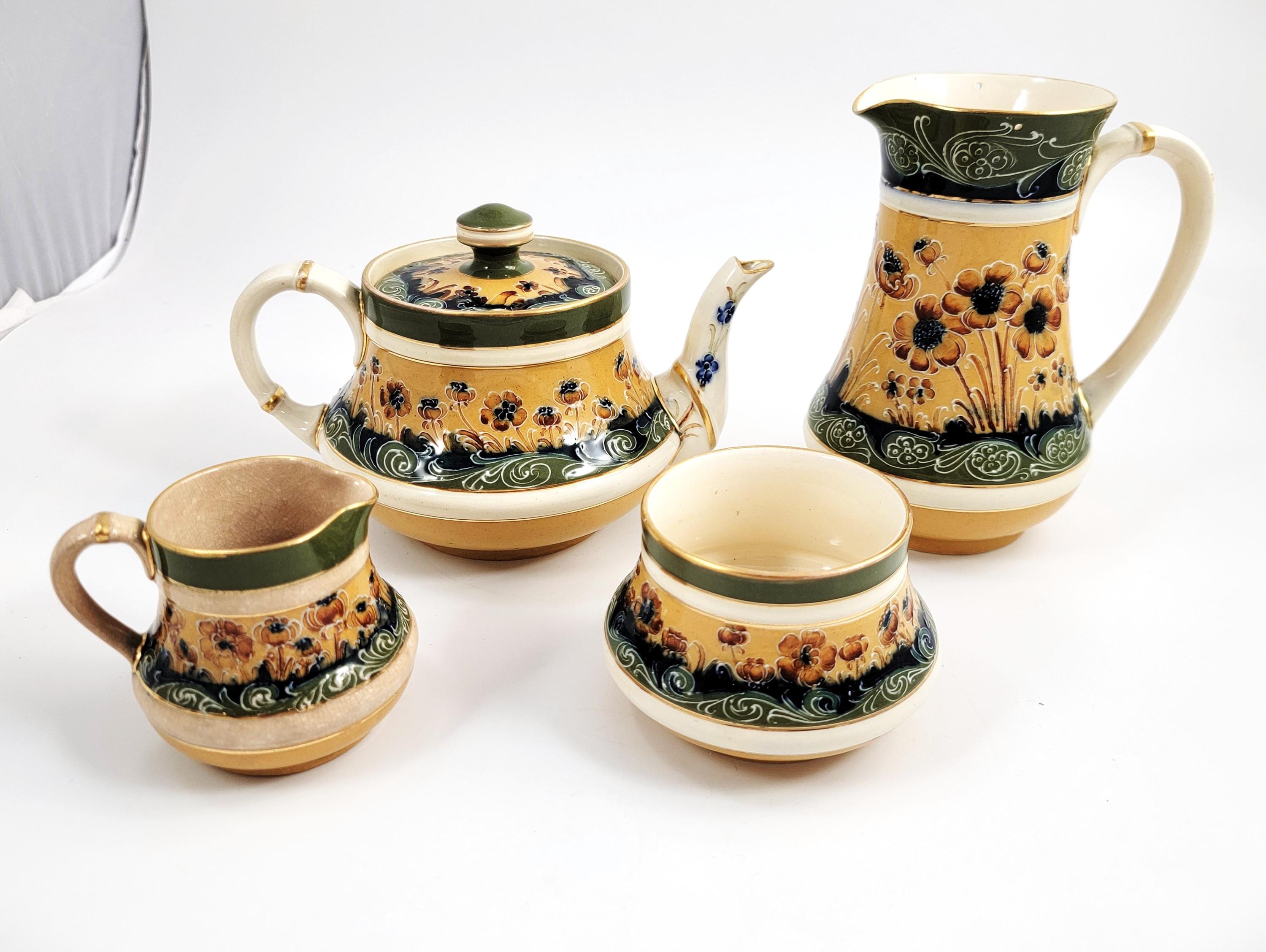William Moorcroft for Macintyre, Early Art Nouveau Florian Ware Tea Service, 1902